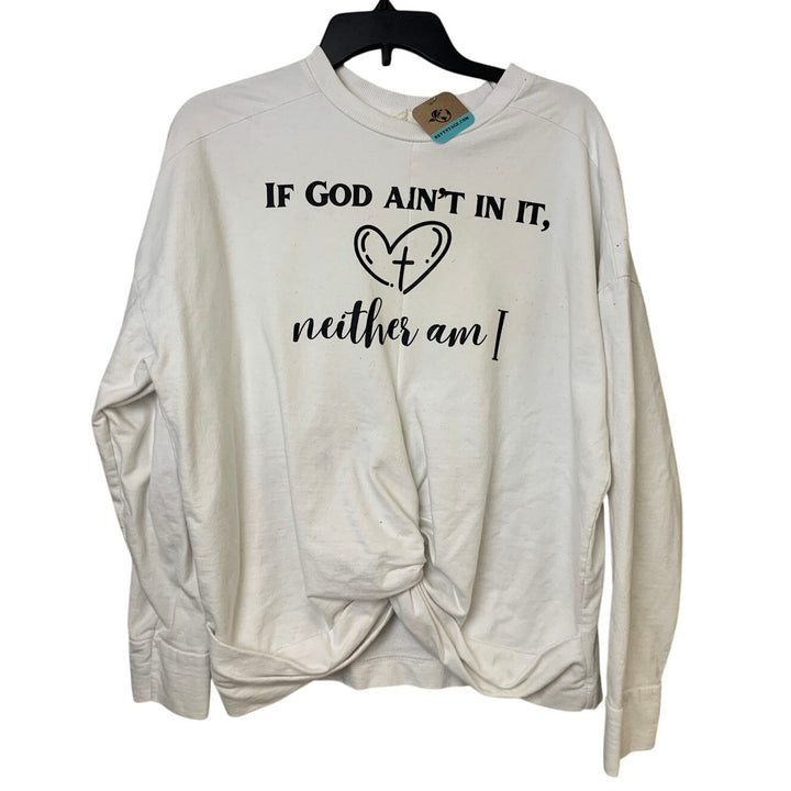 Upcycled Hand Printed Womens Medium If God Ain&