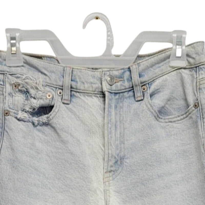 New American Eagle Size 2 Extra Long High Rise Straight Bleached Denim Jeans