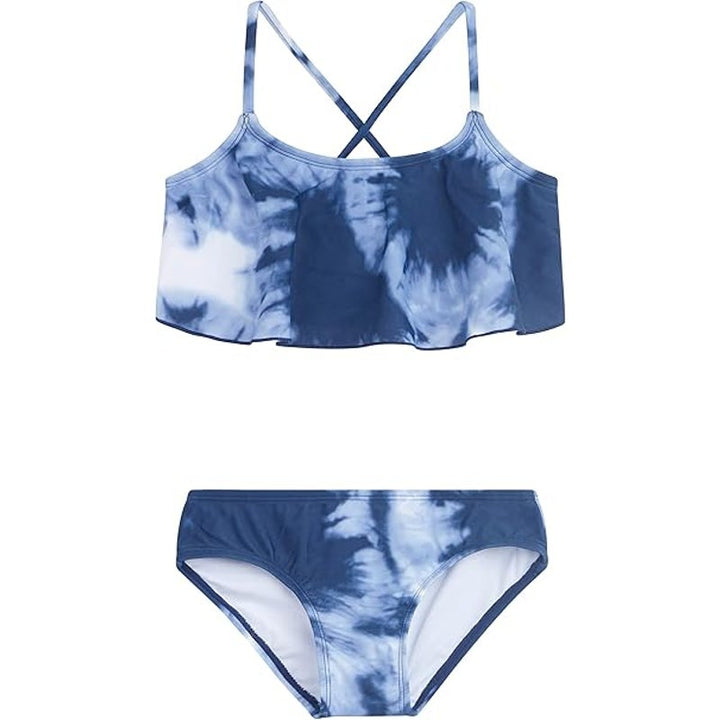 New Kanu Surf Girls Size 14 Alania Flounce Beach Sport 2 Piece Bikini Swimsuit
