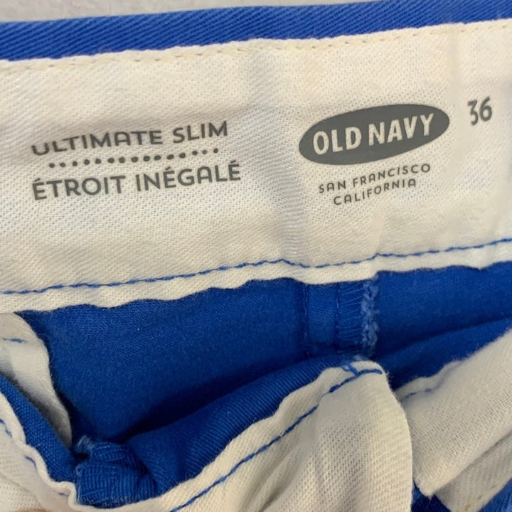 Lot of 2 Old Navy Club Room Men Size 36 Sail Boat Solid Blue Cotton Blend Shorts