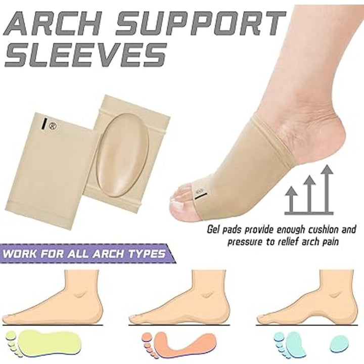 New Nuanchu 4-Piece Arch Support Sleeves &amp; Metatarsal Pads