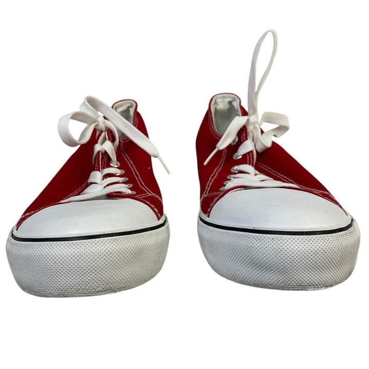 ZGR Mens Size 11 Red White Sneakers Lace Up Round Toe Low Top Canvas Shoes