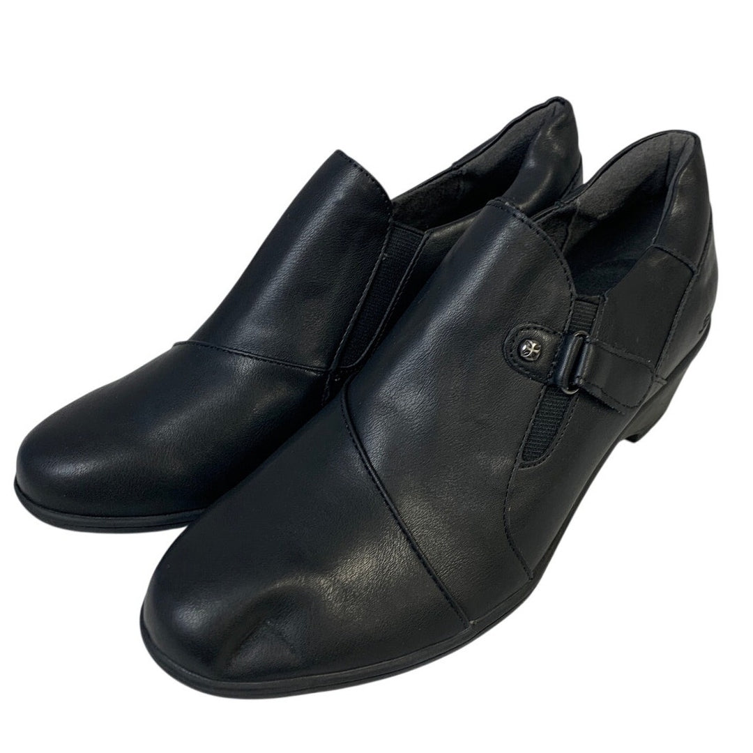 New JBU Womens Size 9 Black 1.5" Heel Ankle Bootie Round Toe Comfort Shoes