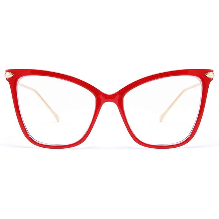 New Feisedy Womens Red Gold Blue Light Blocking Oversized Cat Eye Glasses