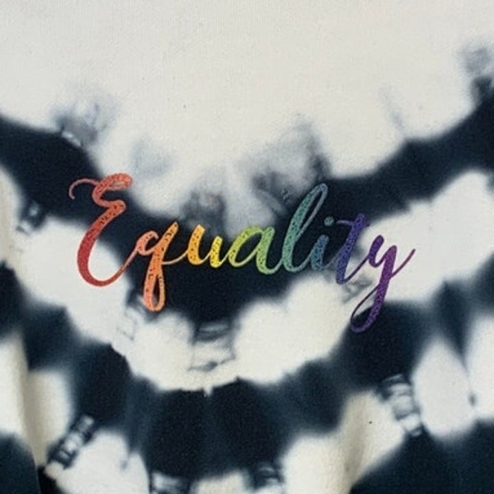 Upcycled Rainbow Equality Pride Cropped Sweatshirt, Women’s Medium