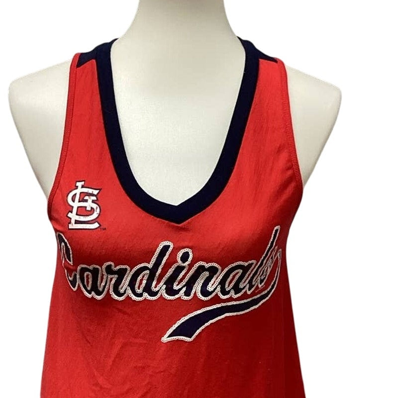 GIII 4Her by Carl Banks Womens Small St Louis Cardinals Baseball Sequin Tank Top