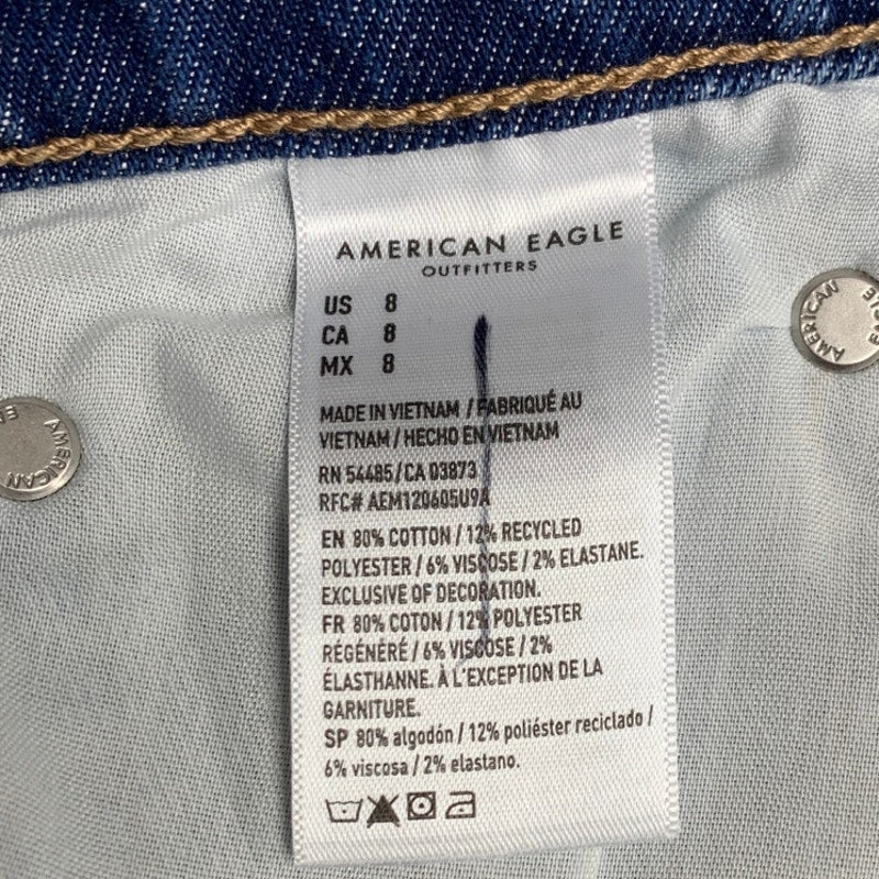 New American Eagle Womens Size 8 Asymmetrical Stretch Denim Blue Jean Skirt