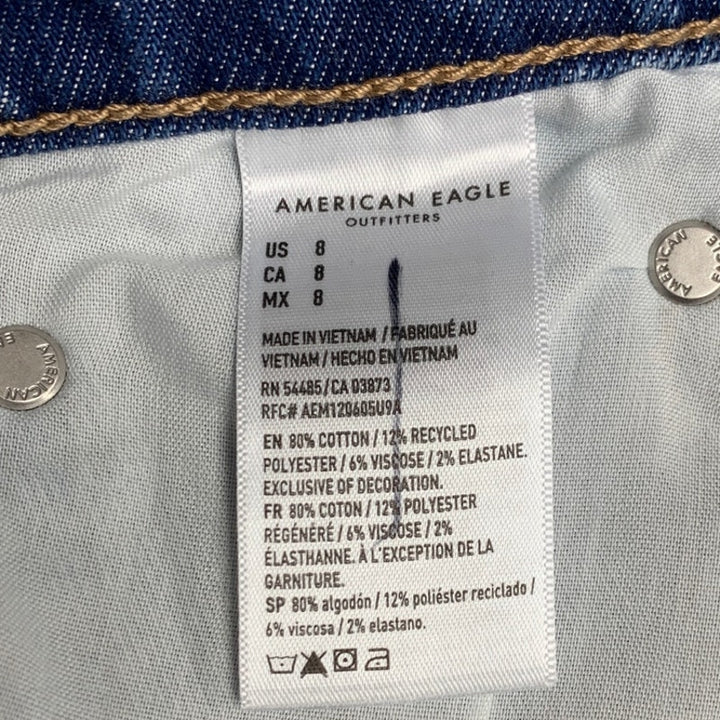 New American Eagle Womens Size 8 Asymmetrical Stretch Denim Blue Jean Skirt