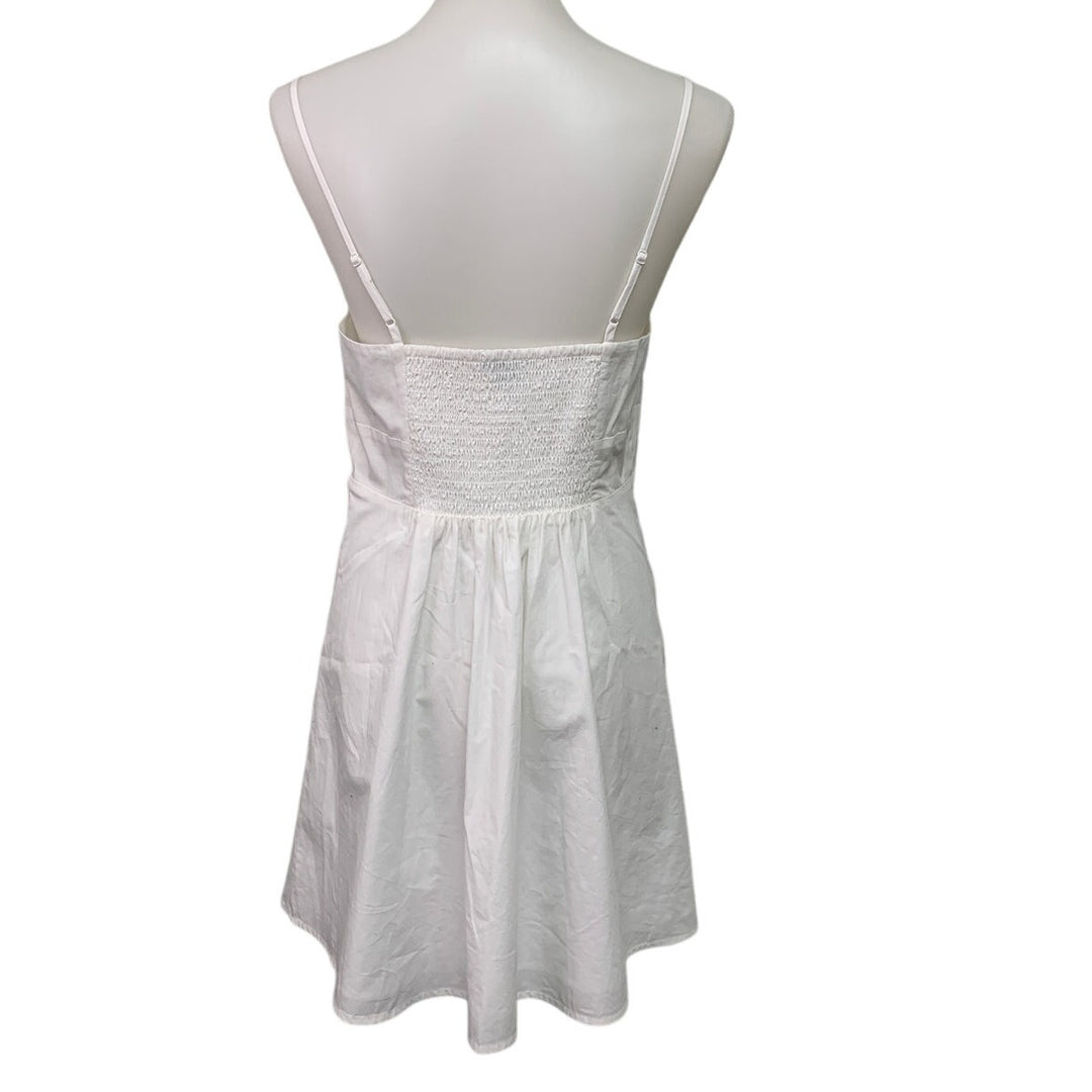 New American Eagle Womens Medium White Front Tie Adjustable Strap Dress