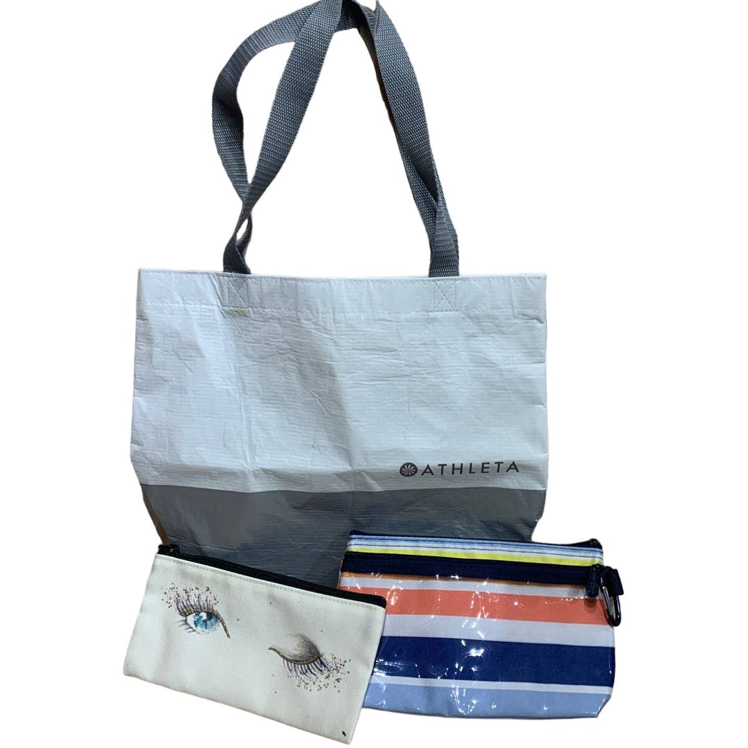 Athleta Shopping Tote Thirty One Clip Case Papyrus Cosmetic Bag Pouch Lot