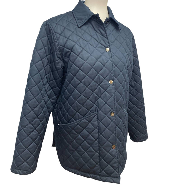 Liz Claiborne Lizsport Womens Small Quilted Long Sleeve Snap Up Jacket Coat