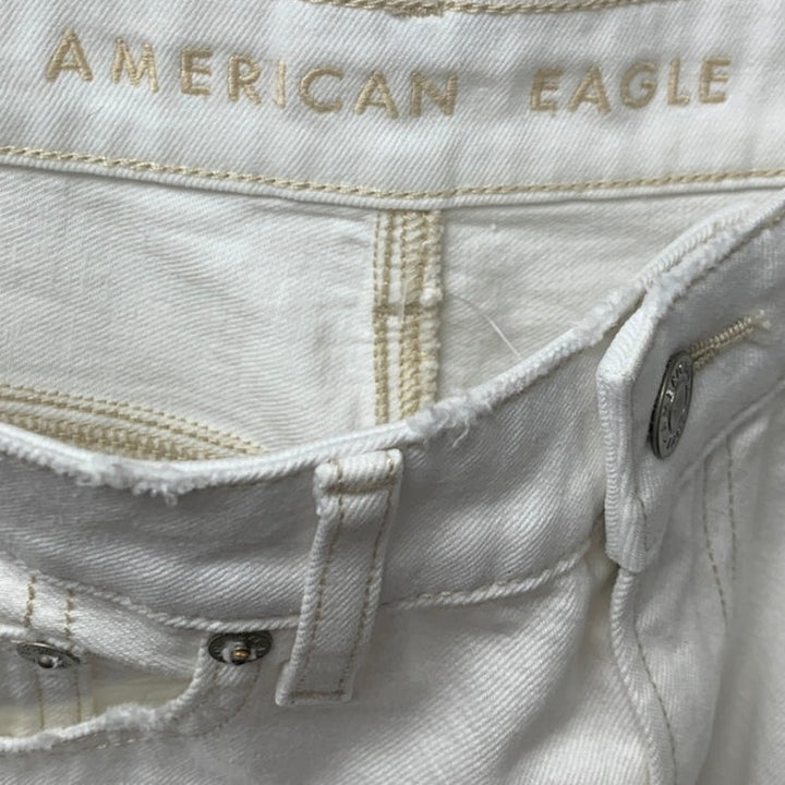 New American Eagle Womens Medium White Denim Cotton Long Maxi Cargo Skirt