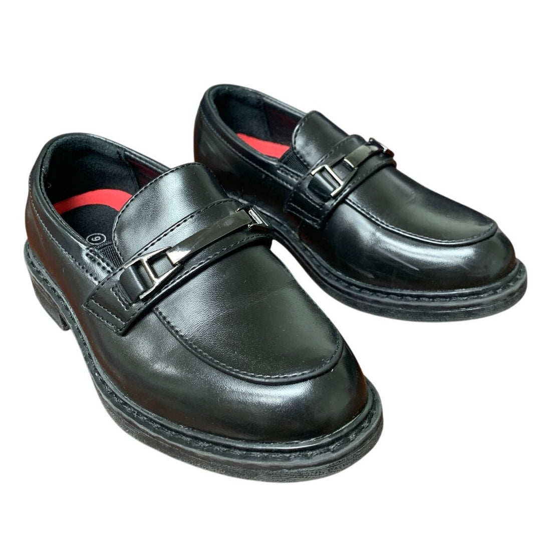 Bruno Marc Toddler Boys Size 9 Black Faux Leather Slip On Loafer Formal Shoes