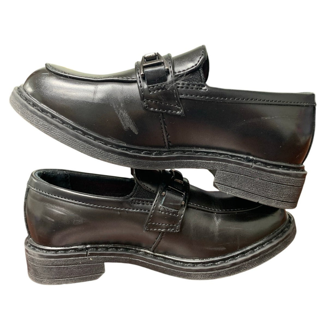 Bruno Marc Toddler Boys Size 9 Black Faux Leather Slip On Loafer Formal Shoes