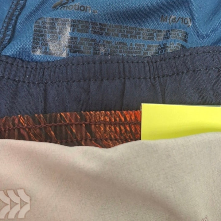 2 New All in Motion Boys Medium Elastic Drawstring Waist Long Sport Shorts