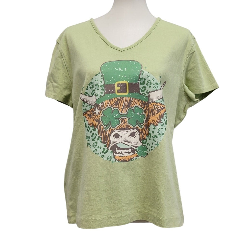 Hand Printed Upcycled Womens XL St Patrick&