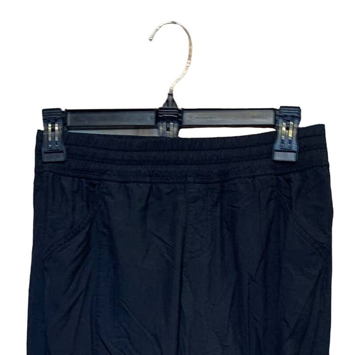 The North Face Womens Sze 2 Regular Long Black Nylon Elastic Waist Pants Pockets