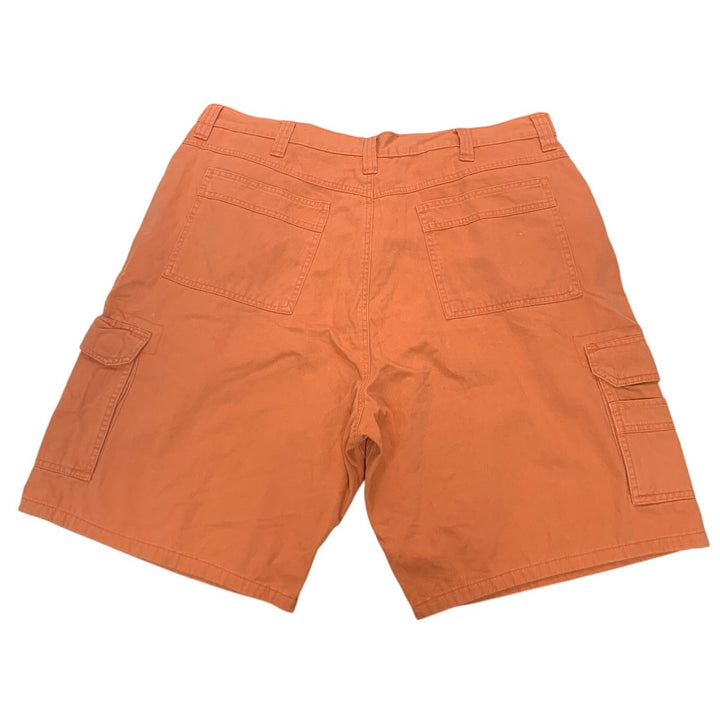 Wrangler Mens Size 40 Orange 100% Cotton Long Bermuda Cargo Shorts w Pockets