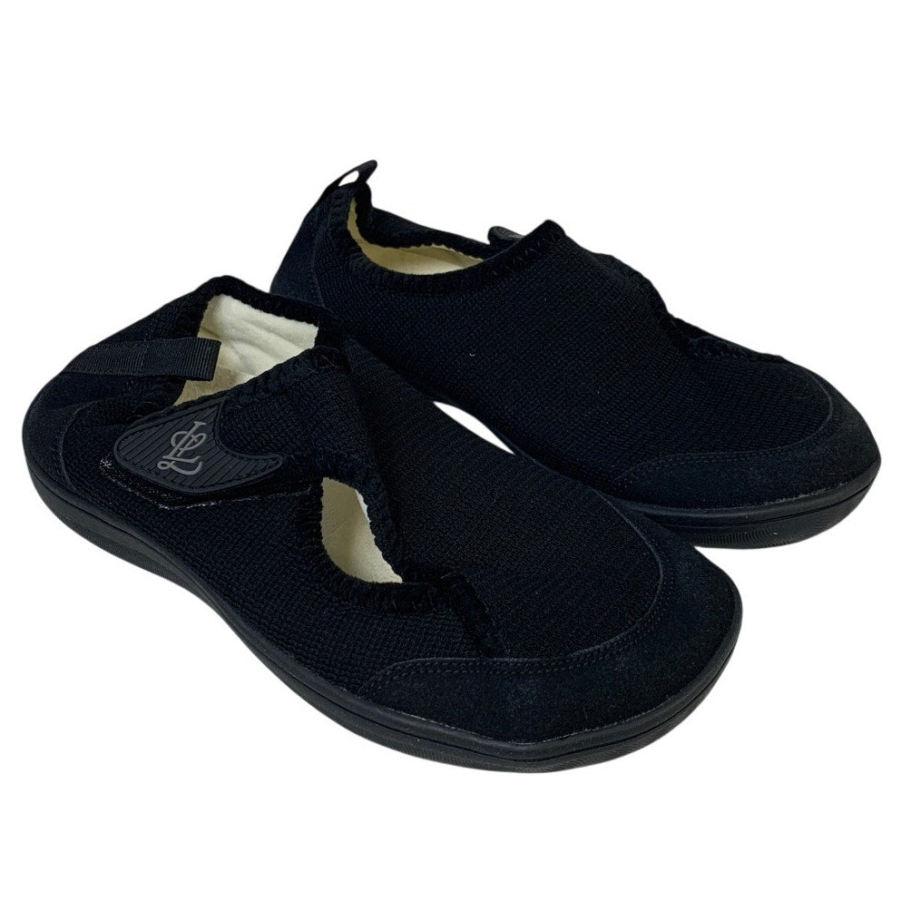 LeIsfIt Womens Size 8 Black Sneakers Hook and Loop Closure Barefoot Shoes