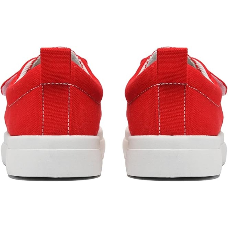 Rosyclo Big Kid Size 6.5 Red Canvas Hook Loop Elastic Lace Sneakers Casual Shoes