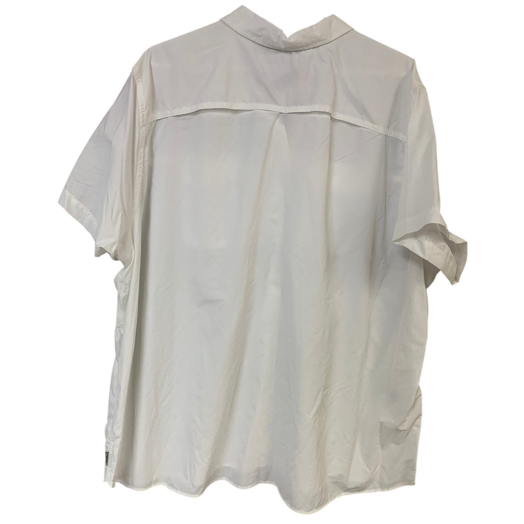 New Eddie Bauer Womens 3X White UPF 50+ Mountian Ripstop SS Button Up Shirt