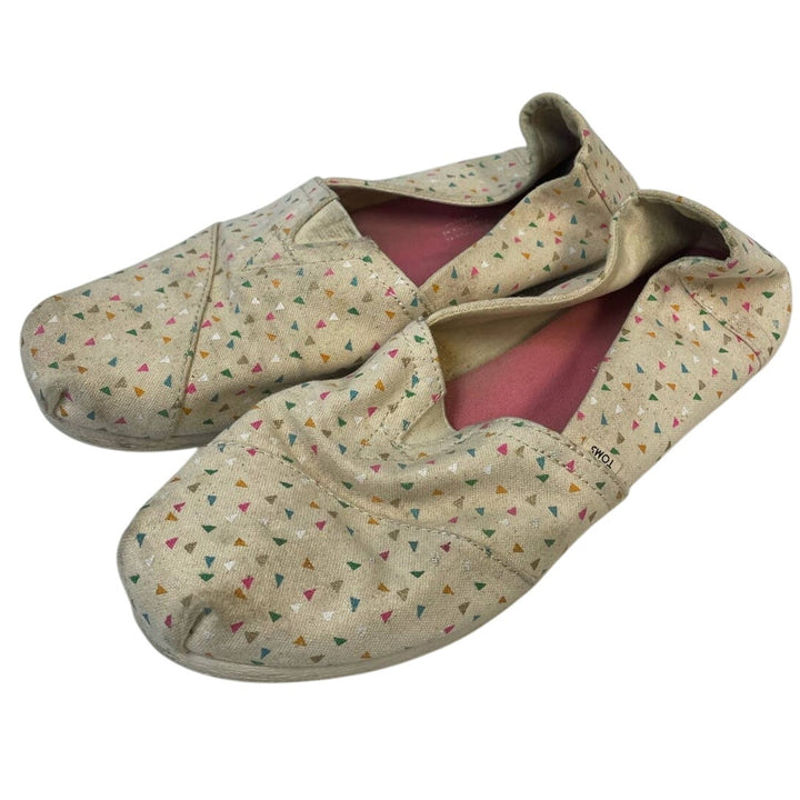 Toms Womens US Size 10 Triangle Confetti Slip On Canvas Casual Loafers Shoes