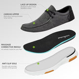 Ortho Comfoot Mens Size 11 Gray Black Canvas Lace Up Orthopedic Slip On Shoes