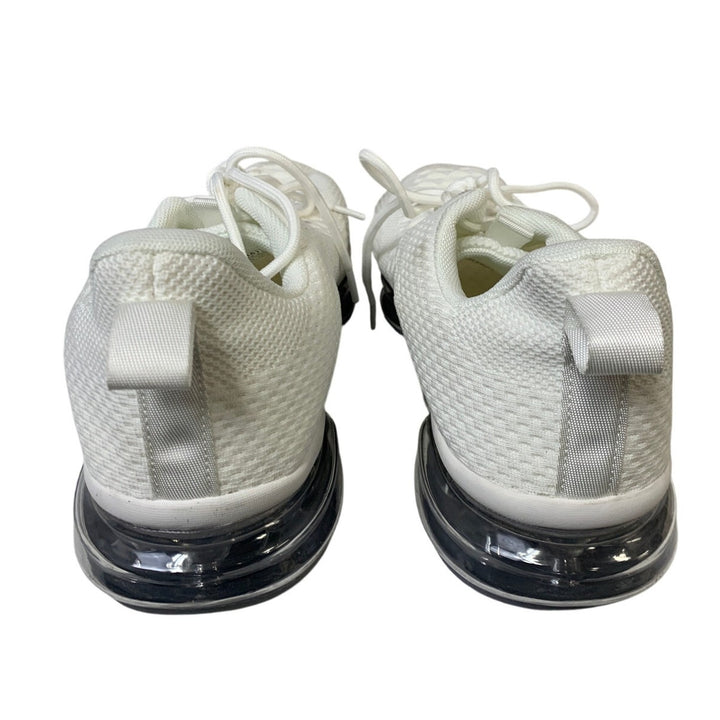 Pozvnn Mens Size 11.5 White Sneakers Lace Up Low Top Athletic Running Shoes