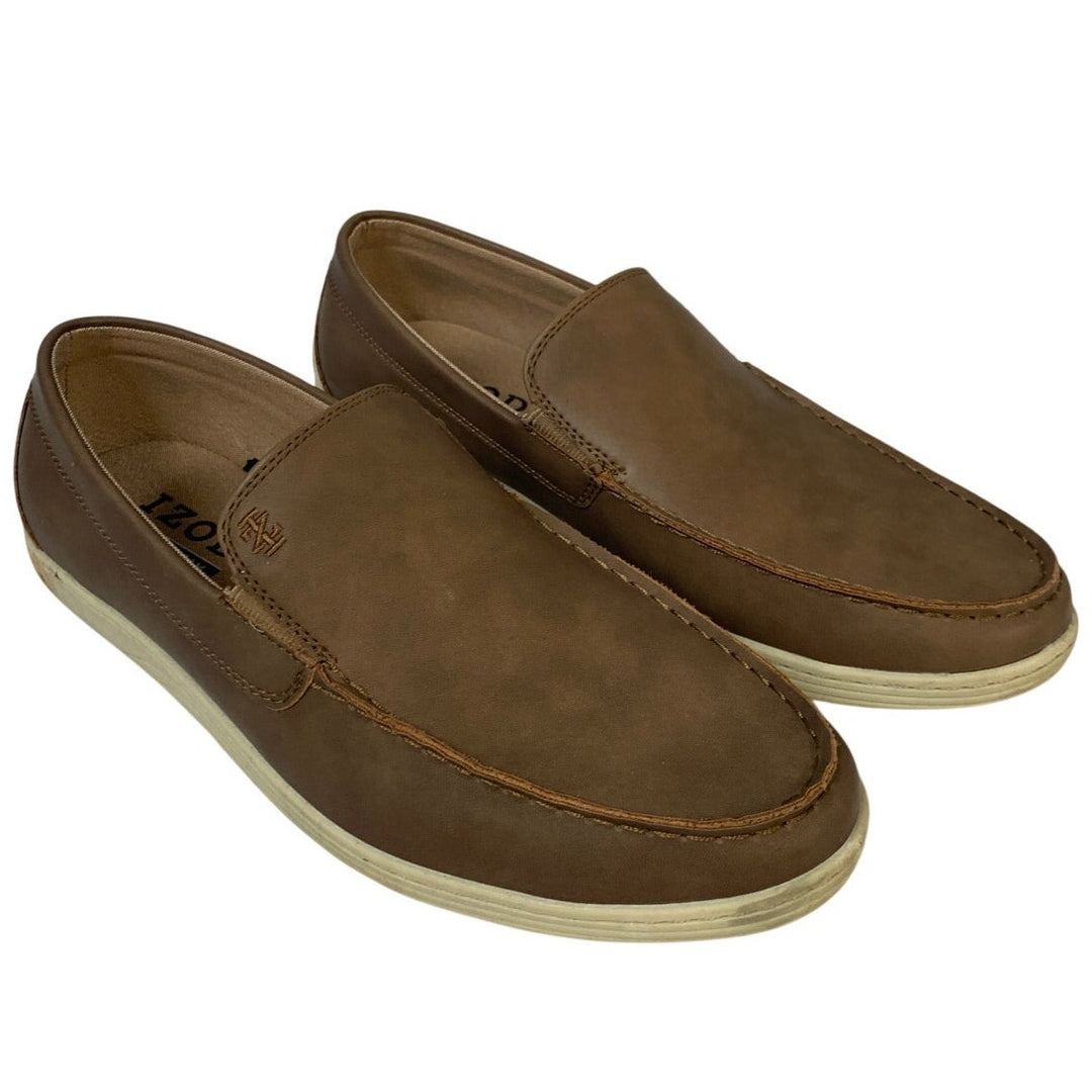 IZOD Mens Size 9.5 Tan Seapoint Slip On Loafers Round Toe Memory Foam Shoes