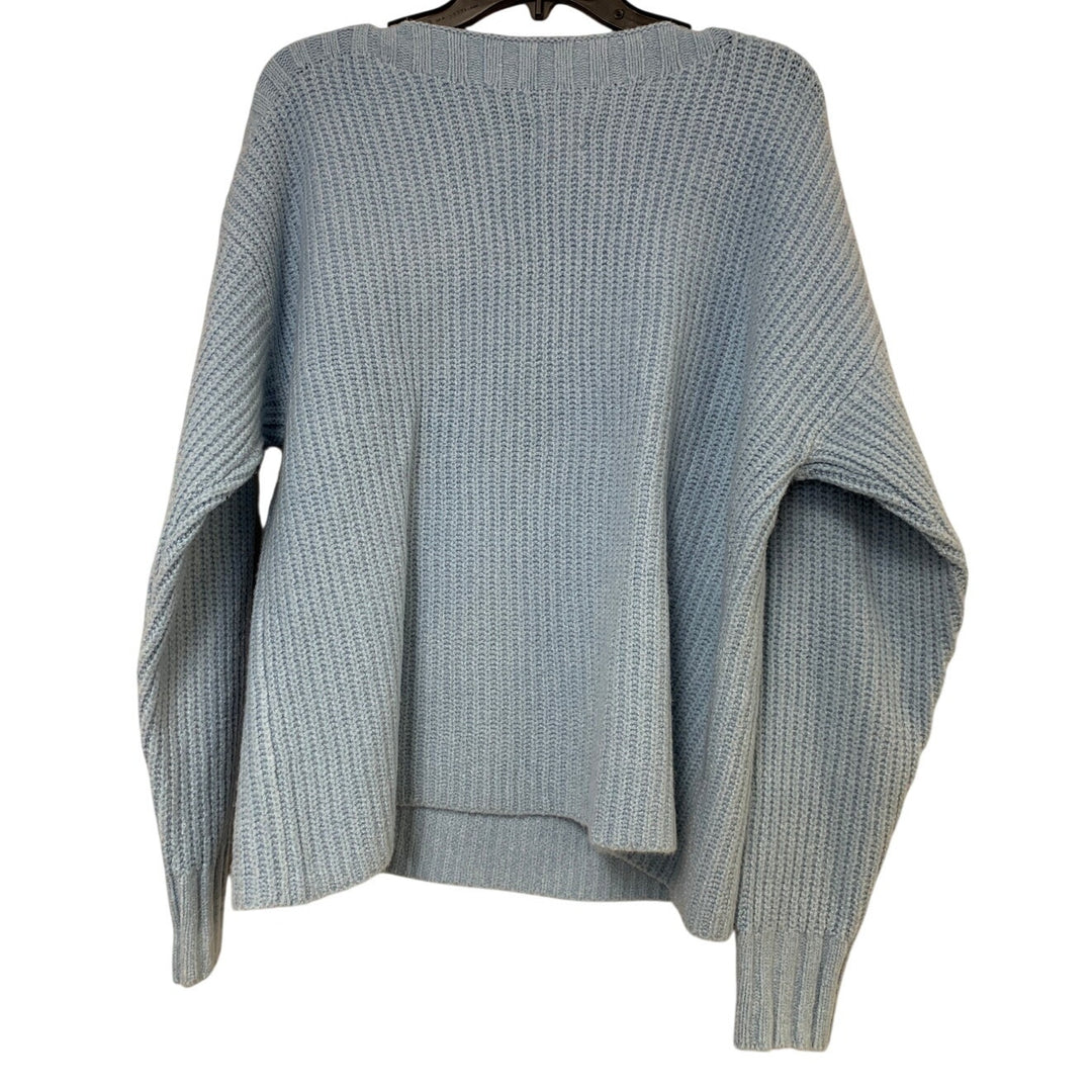 NWT New Eddie Bauer Womens Medium Blue WR Alpine Route Essentials Knit Sweater