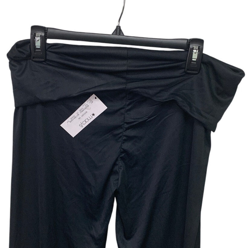 NWT New Bobbie Brooks Womens XL Black PolySpandex Foldover Waist Pants
