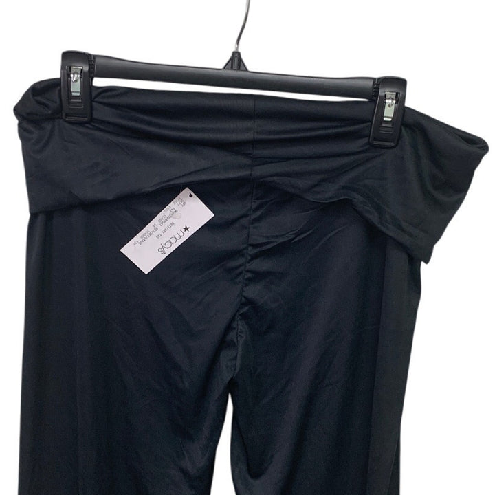 NWT New Bobbie Brooks Womens XL Black PolySpandex Foldover Waist Pants