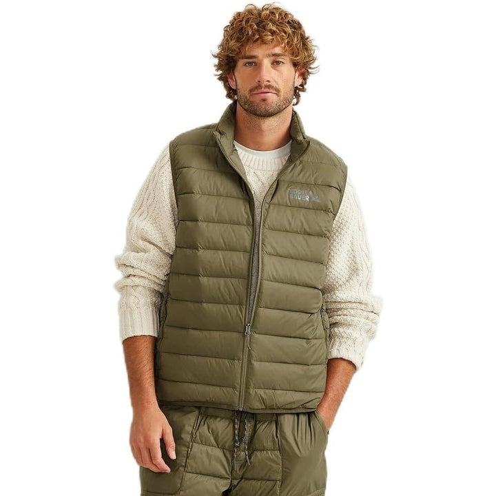 New Eddie Bauer Mens Medium Alder Green CirrusLite 650FP Down Zip Up Puffer Vest