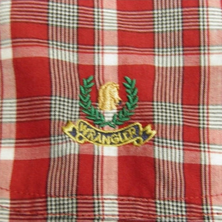 Wrangler Riata Mens XXL Short Sleeve Button Down Plaid Embroidered Pocket Shirt