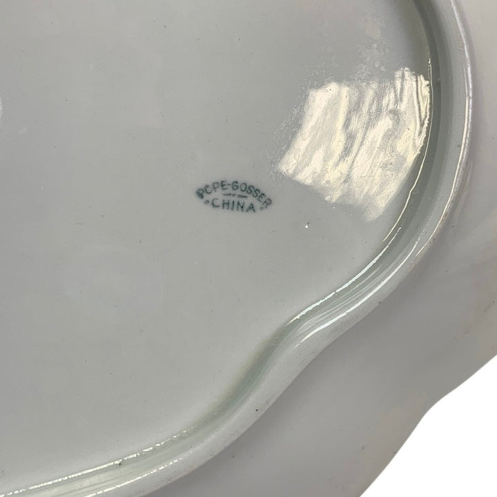 Vintage 1929 Pope-Gosser Sepia Gold Trimmed China 18" Oval Serving Platter