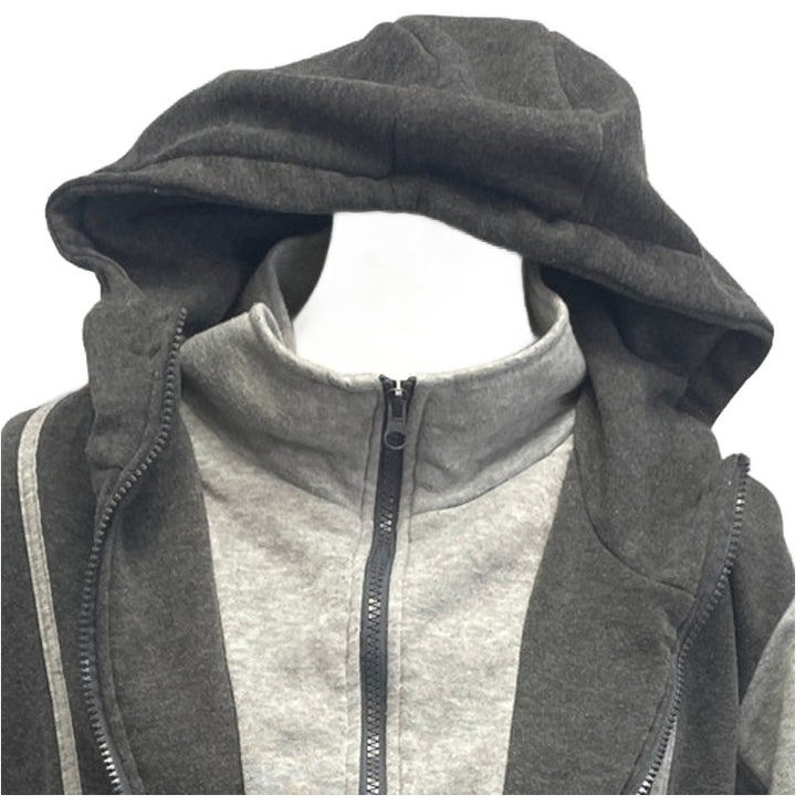 Hand Printed Upcycled Womens XL Send Warm Wishes I Am Always Cold Zip Up Hoodie