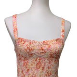 New American Eagle Womens Medium Adjustable Strap Floral Ruched Cotton Dress