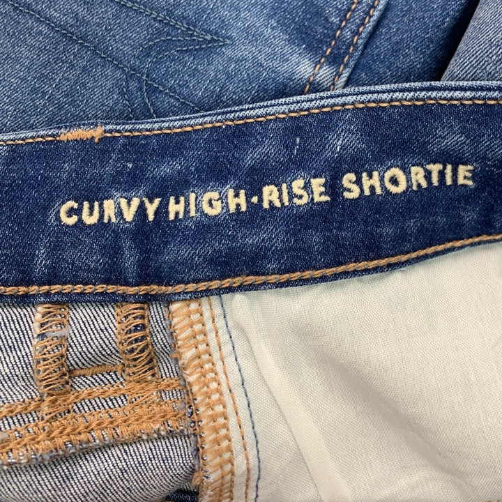 New American Eagle Womens Size 2 Stretch Curvy High Rise Shortie Jean Shorts