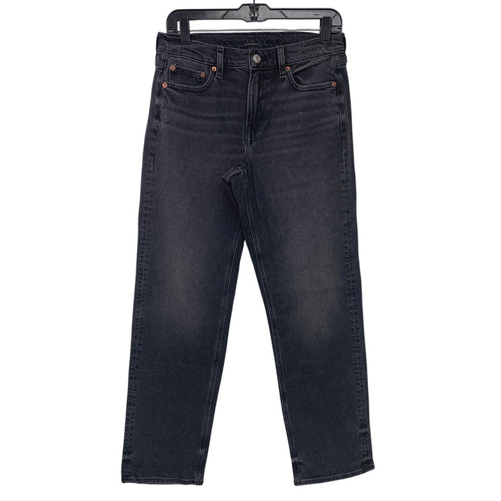 New American Eagle Womens Size 4 Black High Rise Relaxed Straight Denim Jeans