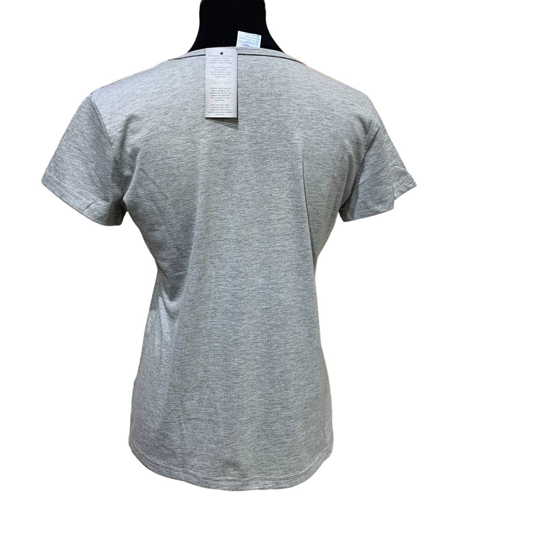 New Hand Printed Small Elephant Spirit Mama &amp; Baby Short Sleeve T-Shirt Tee