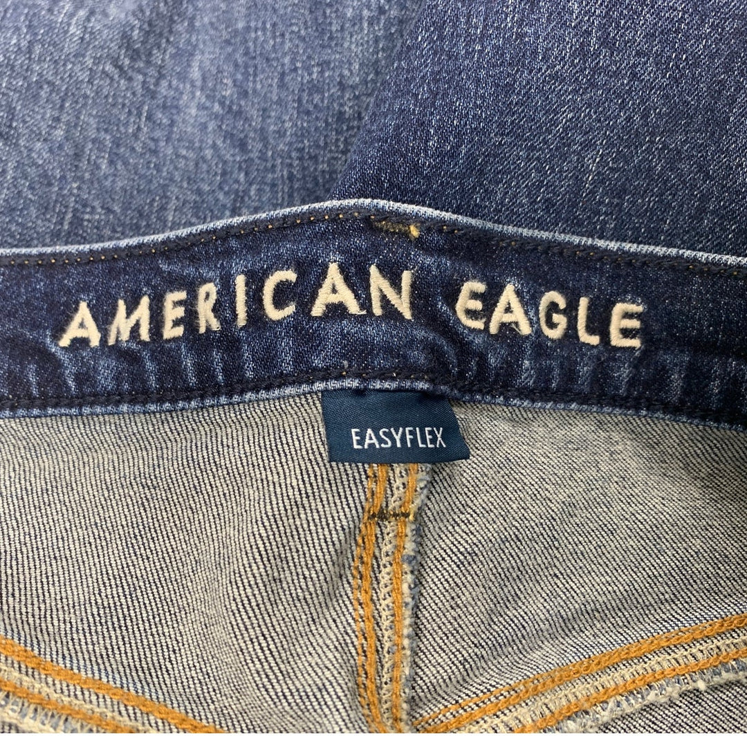 New American Eagle Womens 32X32 Cotton Blend Relaxed Straight Denim Blue Jeans