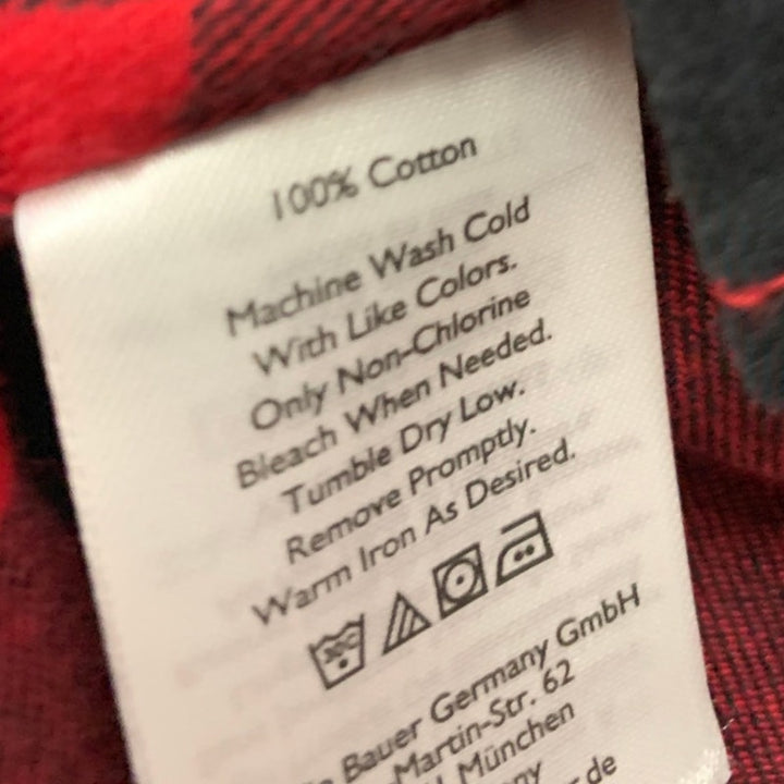 New Eddie Bauer Womens Small Red Black Plaid Forest Flannel Button Up Shirt