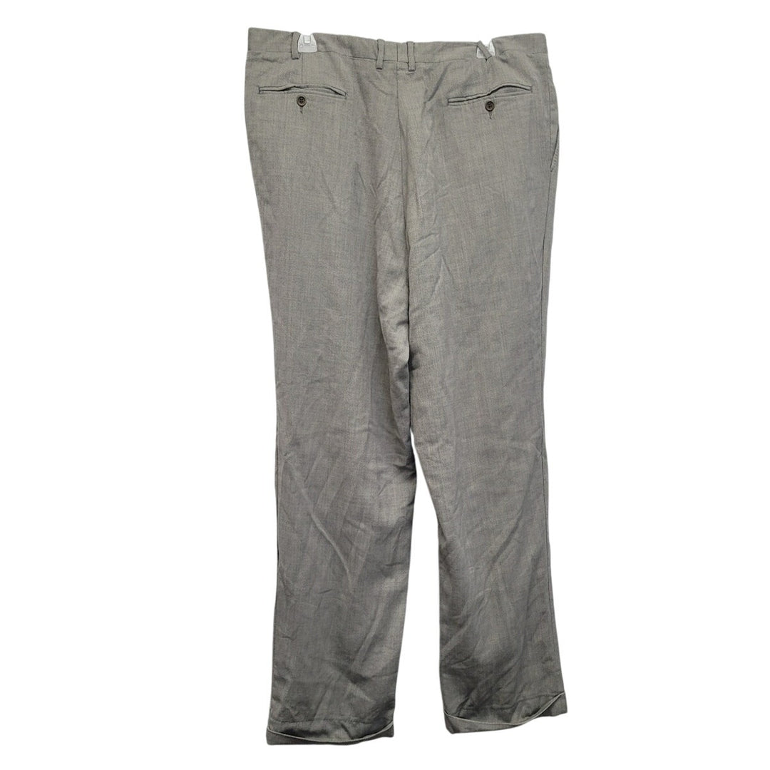 Woolmark Mens 36 X 32 100% Pure Wool Multi Pocket Pleated Front Dress Pants