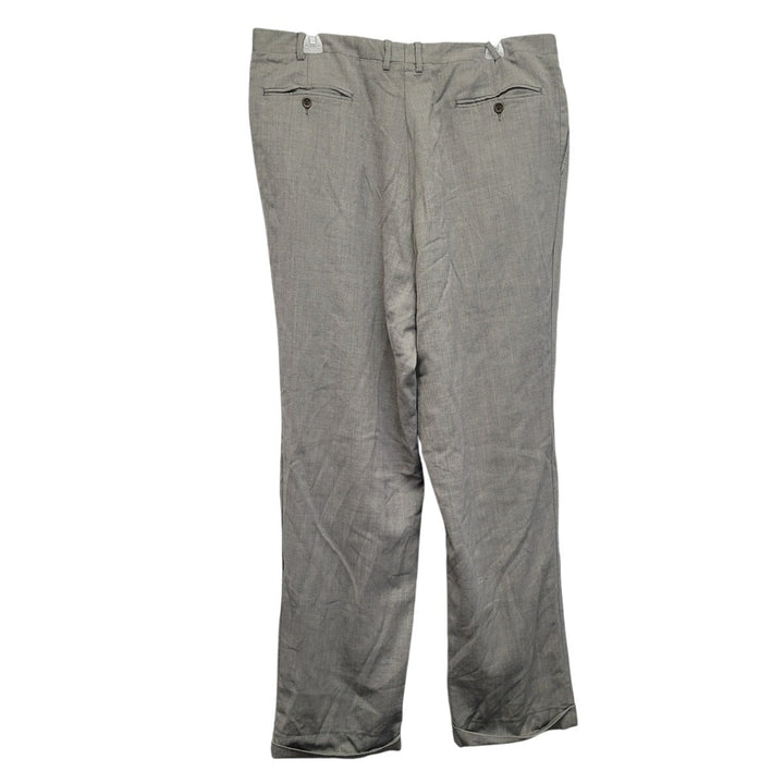 Woolmark Mens 36 X 32 100% Pure Wool Multi Pocket Pleated Front Dress Pants