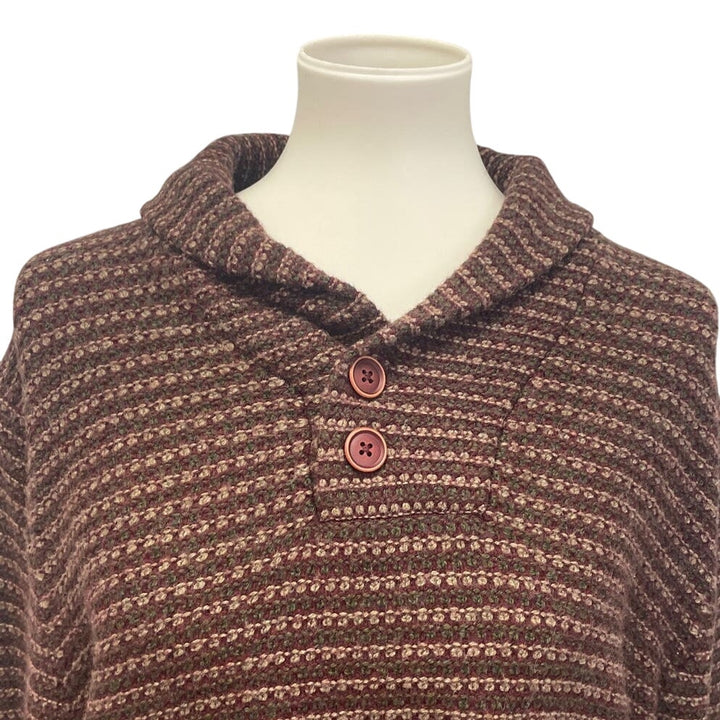 Haggar Clothing Mens Large Wool Blend Long Sleeve Collared Pullover Sweater