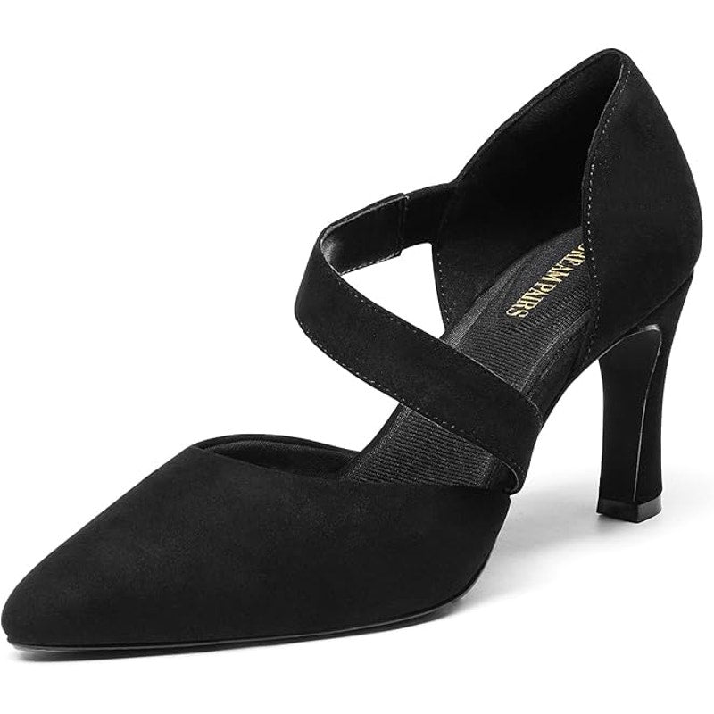 New Dream Pairs Womens Size 5 Black Faux Suede 3" High Heels Pumps Dress Shoes