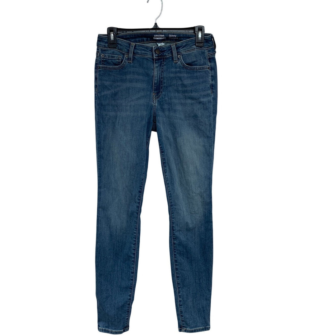 Amazon Essentials Womens Size 8 Long Mid Rise Stretchy Skinny Denim Blue Jeans