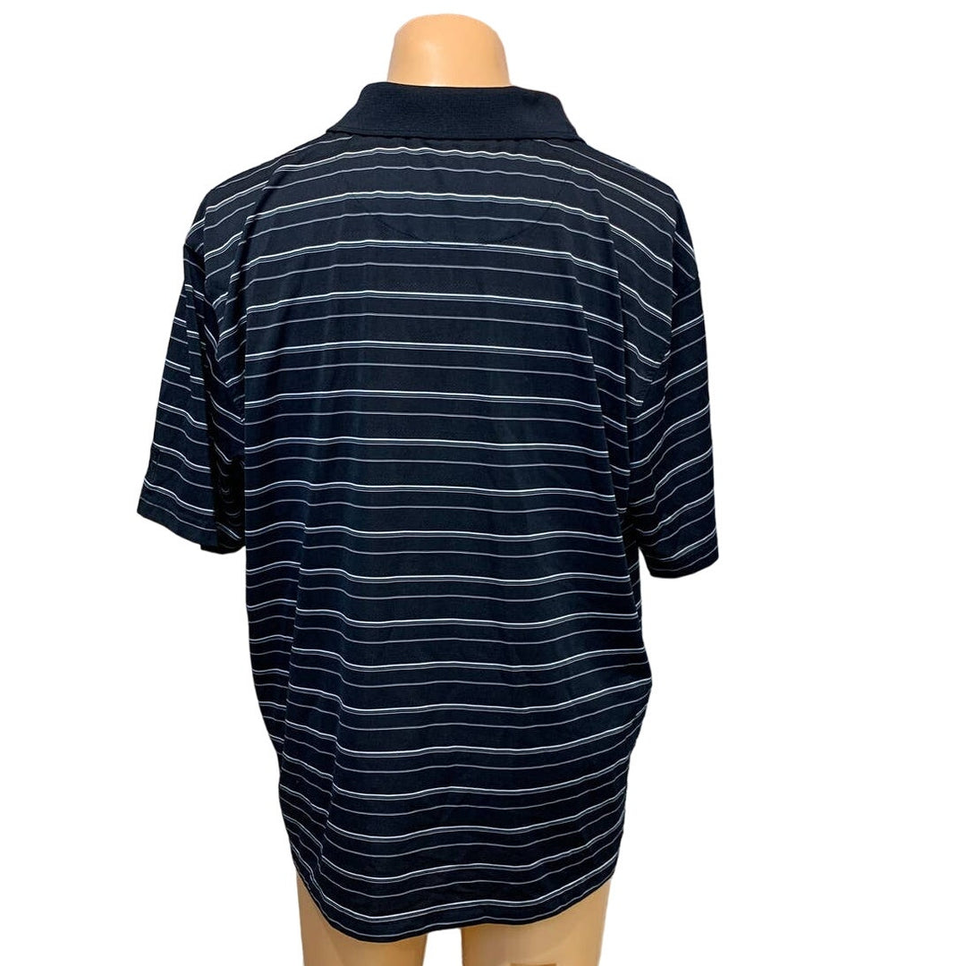Mens PGA Tour XXL Lightweight Polyester Collared Striped Polo Golf Shirt