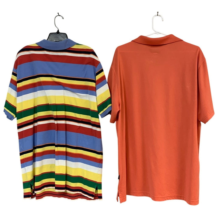 Lot of 2 American Living Greg Norman Mens XL Striped Short Sleeve Polo Shirts