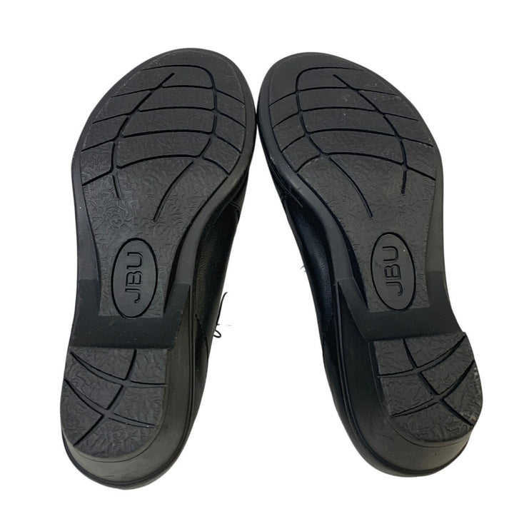 New JBU Women Size 8 Black Faux Leather Kyley Hook Loop Adjustable Comfort Shoes